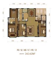 融创王府壹號4室2厅4卫242.6㎡户型图