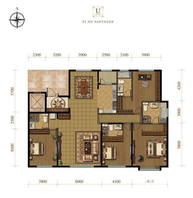 融创王府壹號3室2厅4卫户型图