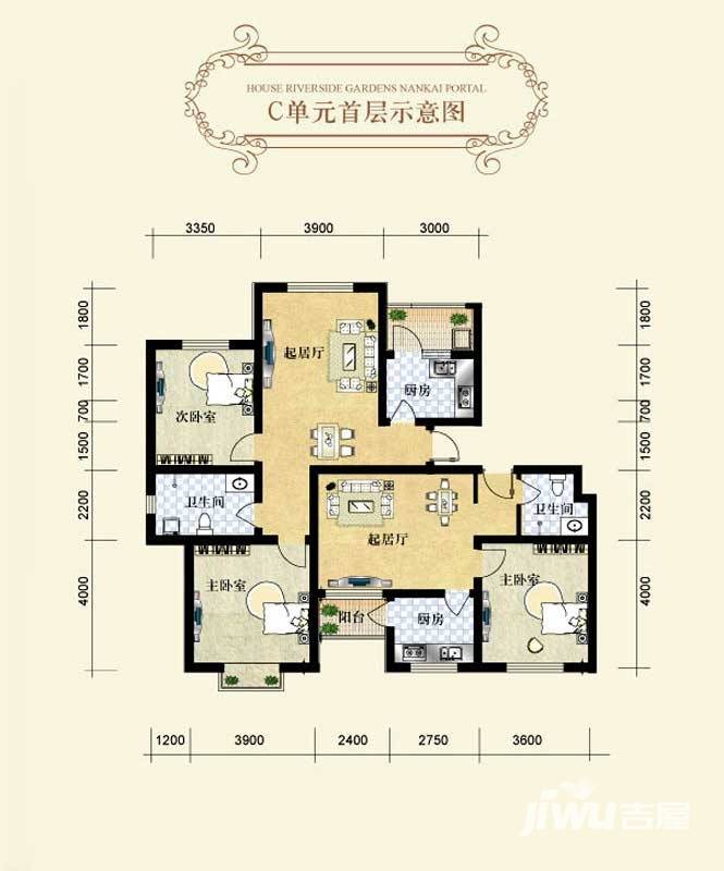 弘祥家园普通住宅108㎡户型图