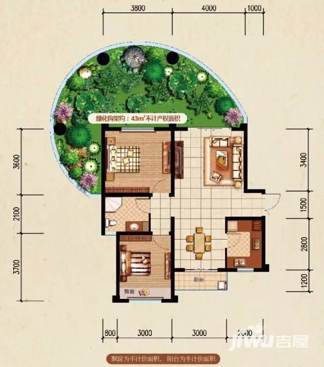 佳乐世纪城普通住宅90.2㎡户型图