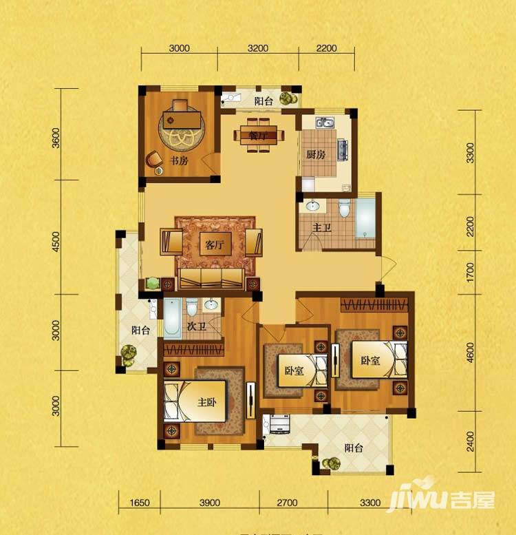 顺发泽润园4室2厅2卫139㎡户型图