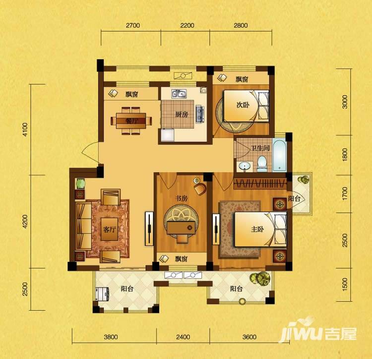 顺发泽润园普通住宅88㎡户型图