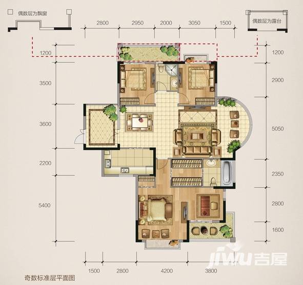 卧龙五洲世纪城普通住宅160.8㎡户型图