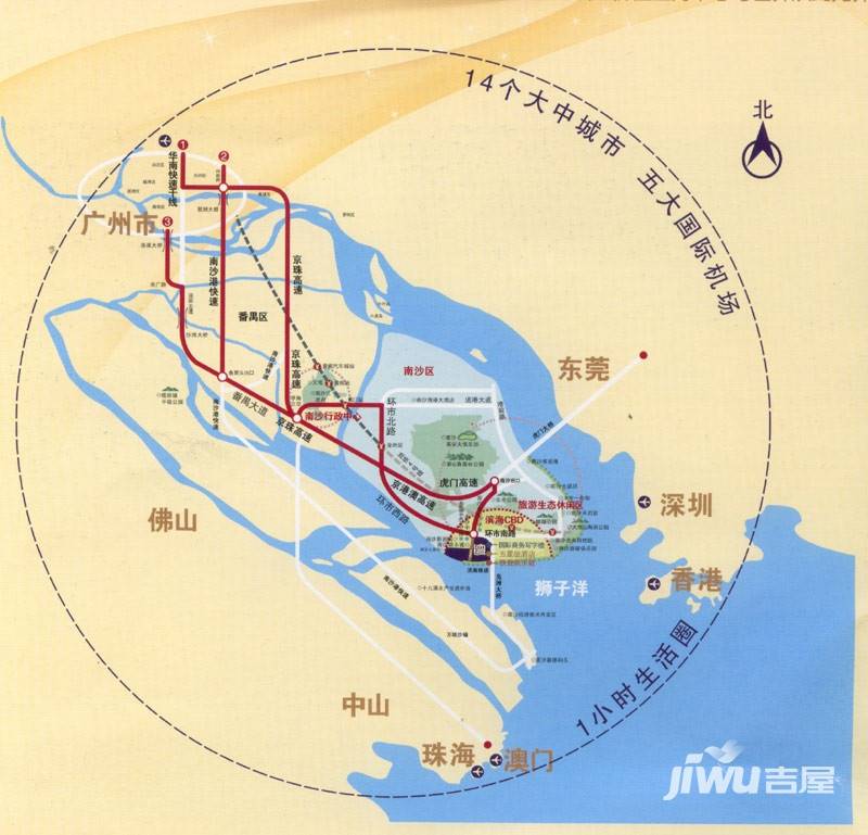 南沙珠江湾位置交通图图片