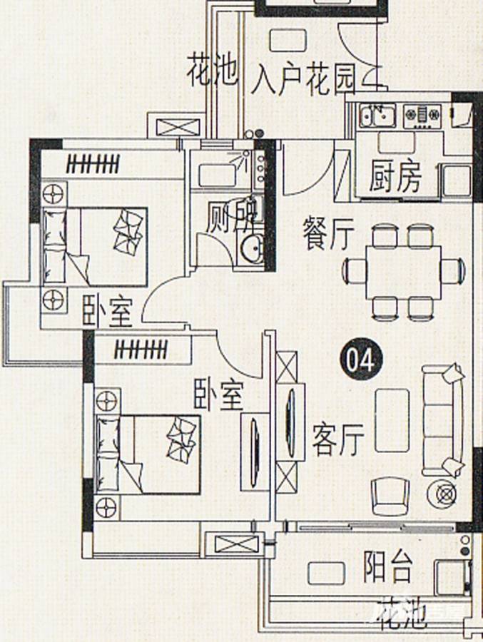 巴厘天地上苑普通住宅80.6㎡户型图