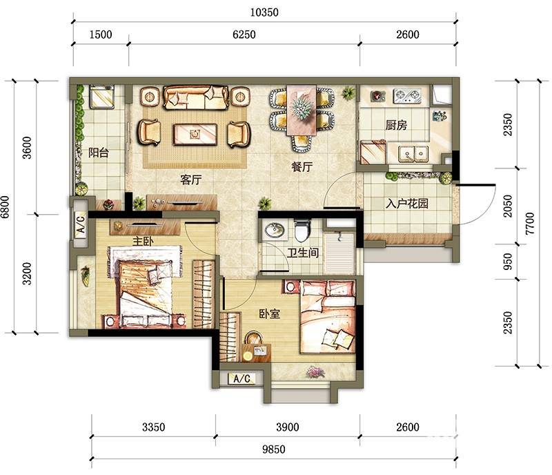 万科南方公元普通住宅70㎡户型图