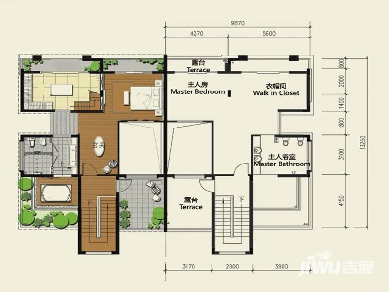 侨建御溪谷5室3厅4卫373.9㎡户型图