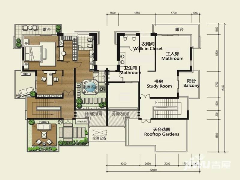 侨建御溪谷7室3厅5卫373.9㎡户型图