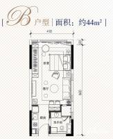 绿地·时代云都汇普通住宅44㎡户型图