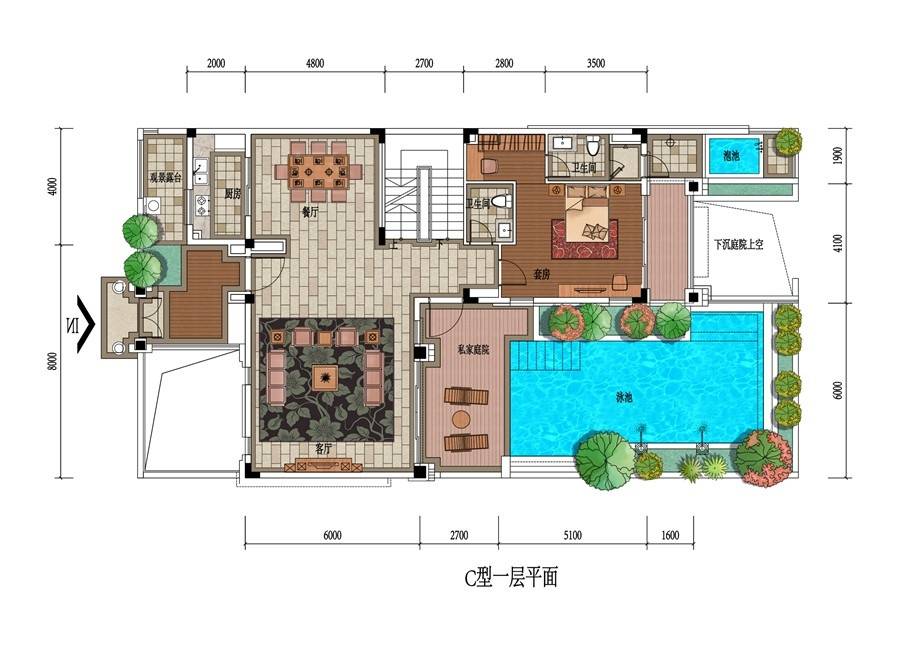 远洋芙蓉墅6室2厅5卫243㎡户型图