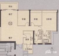 峻林3室2厅2卫138㎡户型图