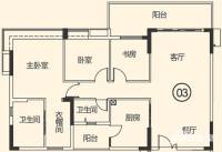 越秀·可逸江畔(商用)3室2厅2卫130㎡户型图