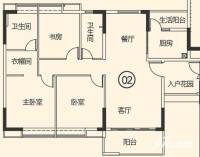 越秀·可逸江畔(商用)3室2厅2卫134㎡户型图