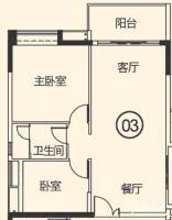 越秀·可逸江畔(商用)普通住宅88㎡户型图