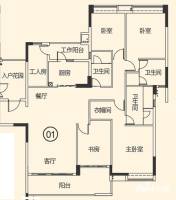 越秀·可逸江畔(商用)5室2厅3卫198㎡户型图