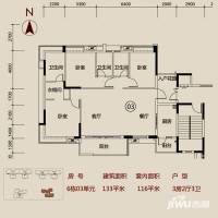 越秀·可逸江畔(商用)3室2厅3卫143㎡户型图