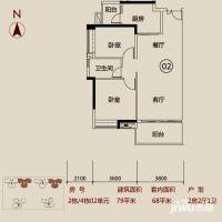 越秀·可逸江畔(商用)普通住宅86㎡户型图