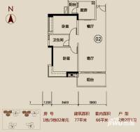 越秀·可逸江畔(商用)普通住宅83㎡户型图