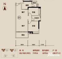 越秀·可逸江畔(商用)普通住宅86㎡户型图