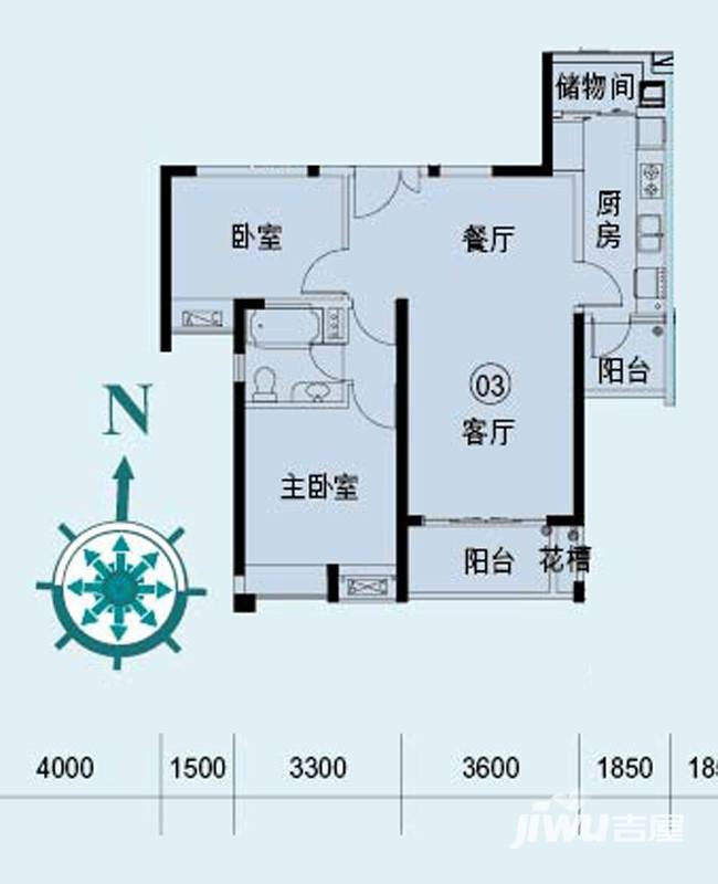 嘉汇城普通住宅91.3㎡户型图