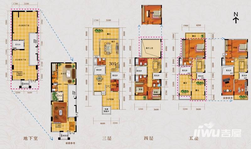 豪进山湖珺璟6室2厅7卫235.3㎡户型图