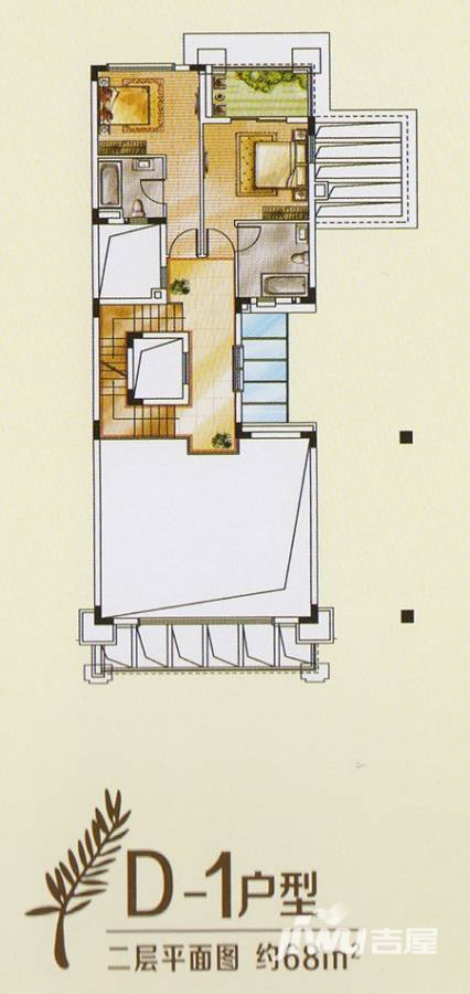 金地公园上城普通住宅68㎡户型图