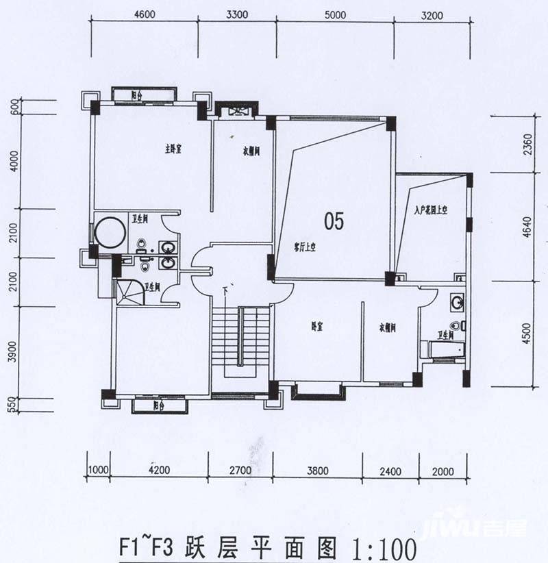 欧亚山庄2室1厅3卫户型图