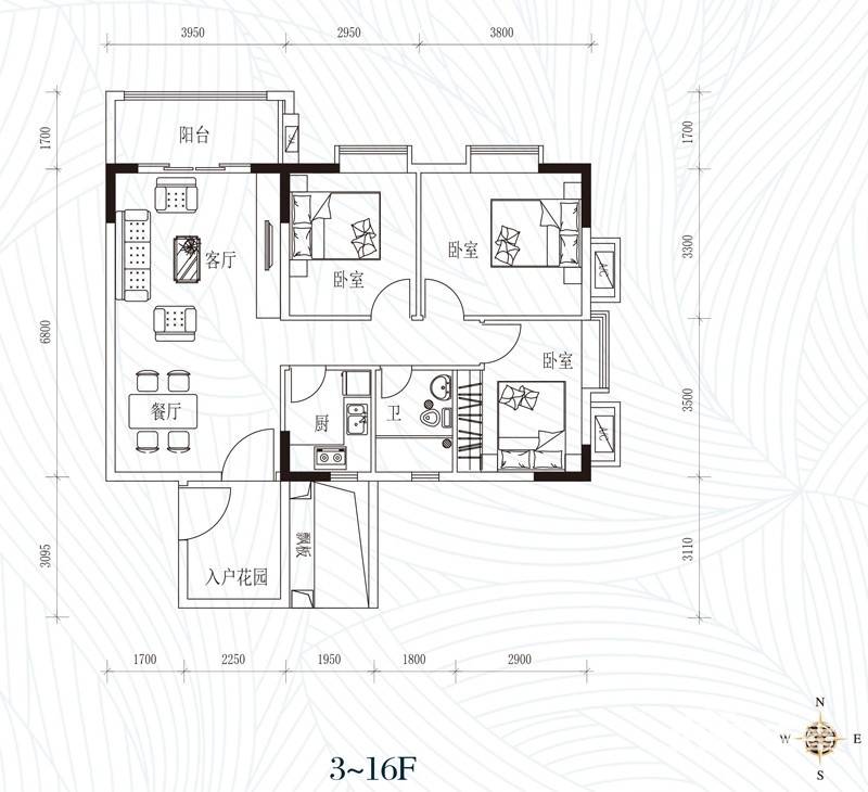 云山名都普通住宅94㎡户型图