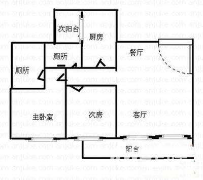 金泽豪庭2室2厅1卫户型图