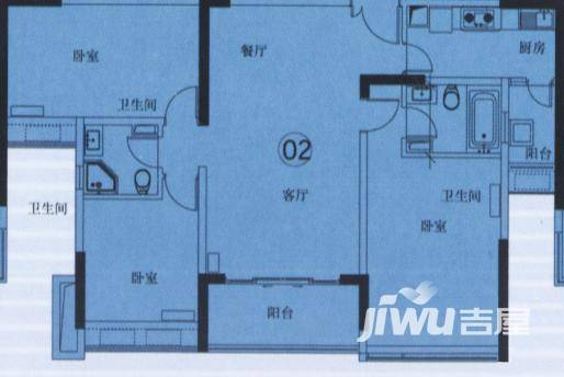 星晨时代豪庭3室2厅0卫128㎡户型图