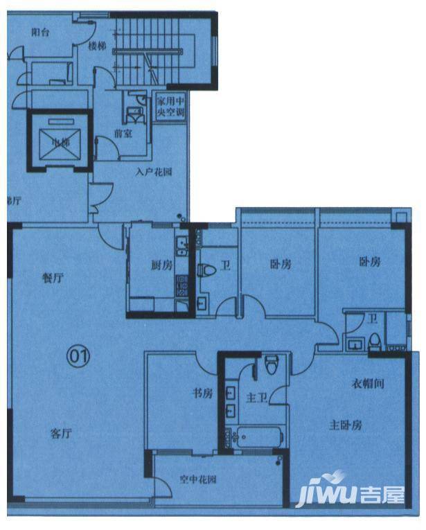 星晨时代豪庭4室2厅0卫232㎡户型图