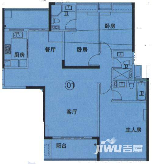 星晨时代豪庭3室2厅0卫户型图