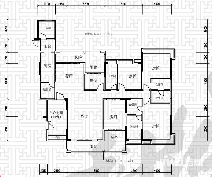 科城山庄户型图 a7栋01单元 239㎡