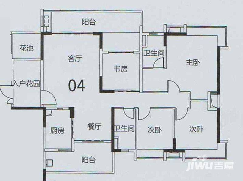 科城山庄4室2厅2卫147㎡户型图