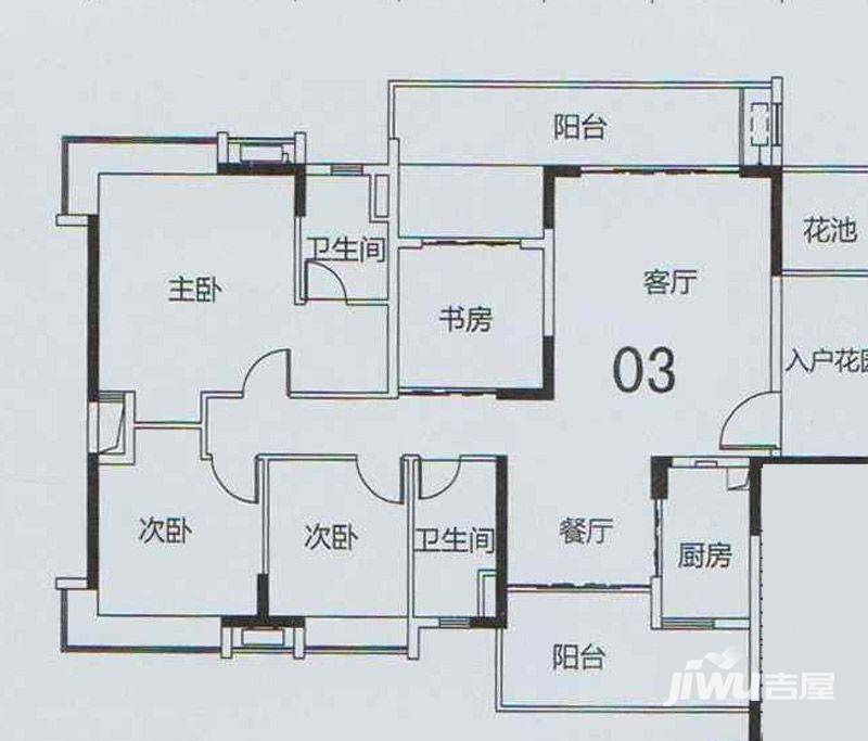 科城山庄4室2厅2卫147㎡户型图