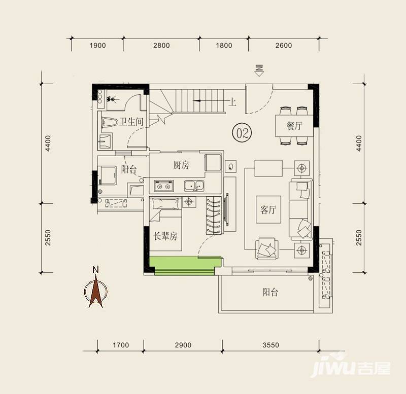 海伦春天普通住宅91㎡户型图