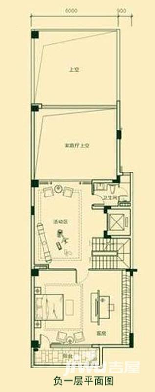 海伦春天1室1厅1卫户型图