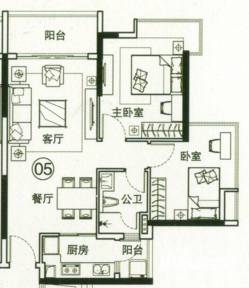 海伦春天普通住宅77.4㎡户型图