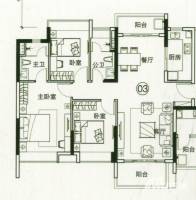 海伦春天3室2厅2卫122.1㎡户型图