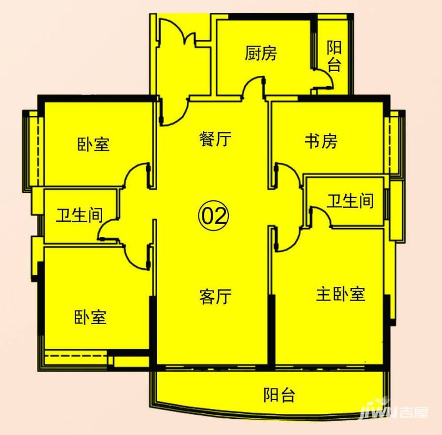 庄士映蝶蓝湾4室2厅0卫150㎡户型图