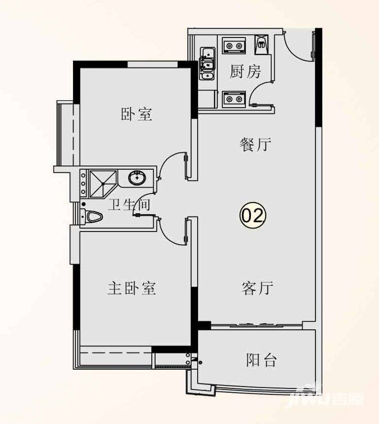 庄士映蝶蓝湾普通住宅81㎡户型图