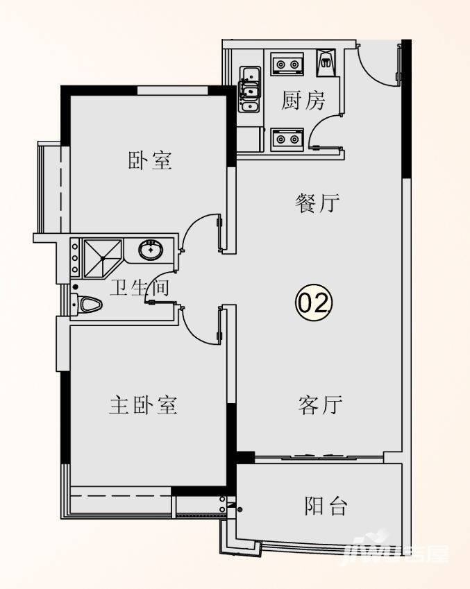 庄士映蝶蓝湾普通住宅81㎡户型图