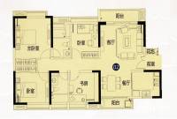 中国铁建荔湾国际城4室2厅2卫131㎡户型图
