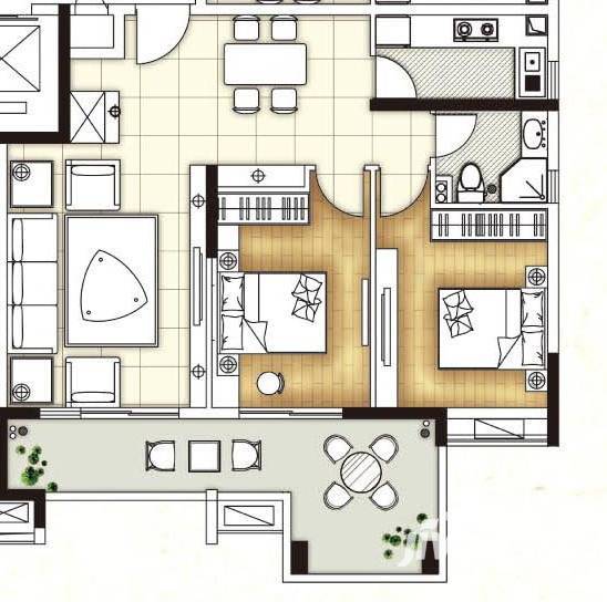 一品湖山普通住宅92㎡户型图