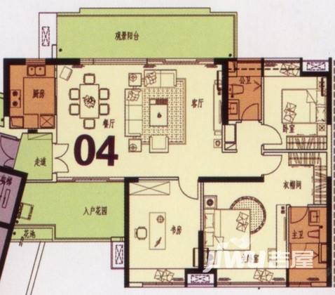 时代南湾3室2厅2卫147.5㎡户型图