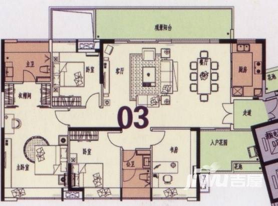 时代南湾4室2厅2卫172.7㎡户型图