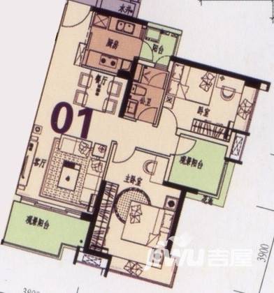 时代南湾普通住宅94.5㎡户型图