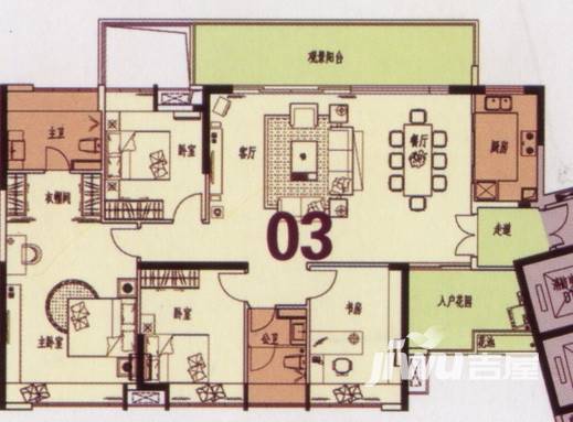 时代南湾4室2厅2卫169.5㎡户型图