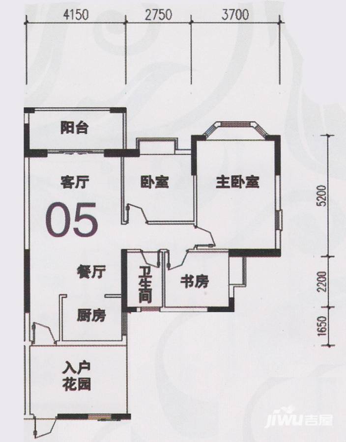 翡翠蓝湾普通住宅96㎡户型图