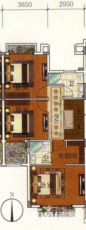 富力金港城5室2厅0卫223㎡户型图